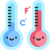 Icône de 2 thermomètre symbolisant la température.